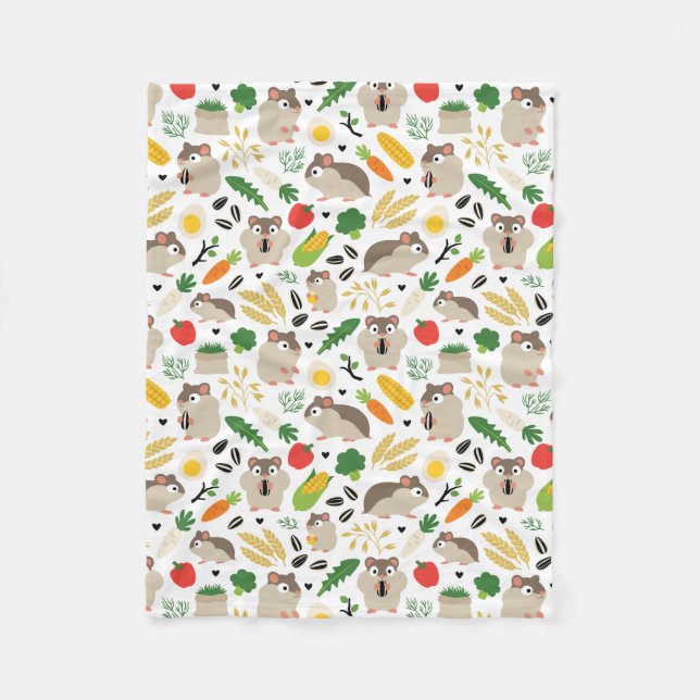 Hamstrar och deras drycker fleecefilt (Framsidan)