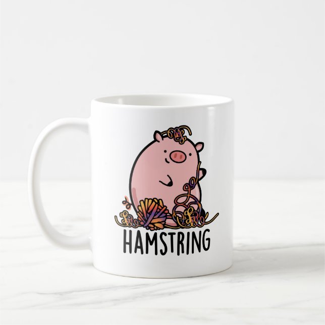 Hamstring Funny Gris Pun Kaffemugg (Vänster)