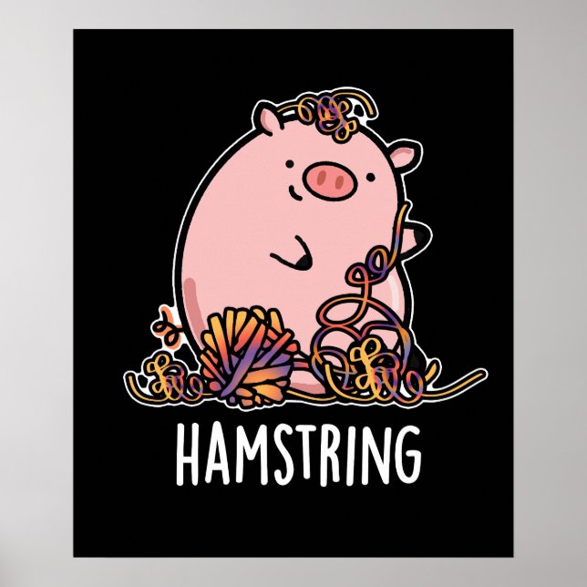 Hamstring Funny Gris Pun Mörk BG Poster (Framsidan)