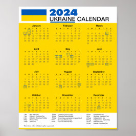 Hämta 2024 Ukraina Calendar $5.95 PDF eller Poster