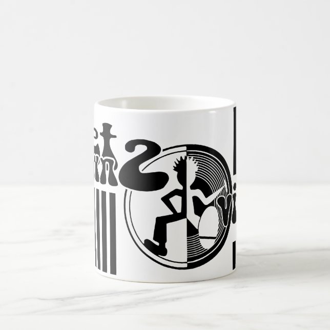 Hämta 2 vinylmusikaliska funkyar mono mugg (Center)