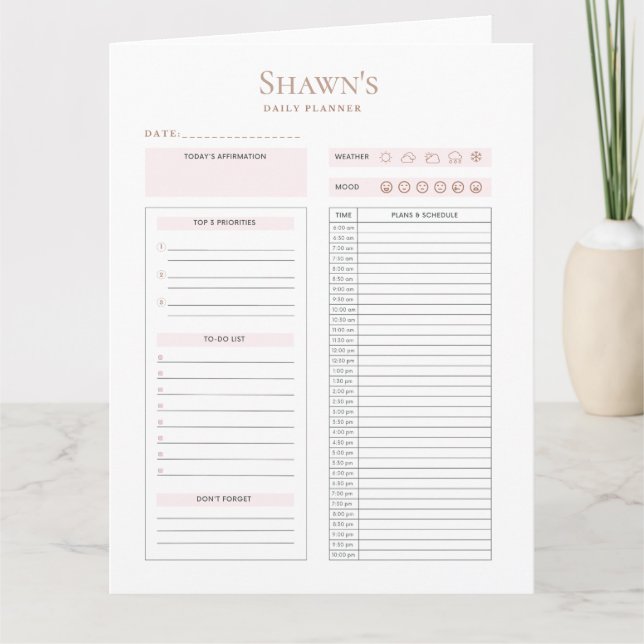 Hämta anpassade Daily Planner Kort (Framsida)
