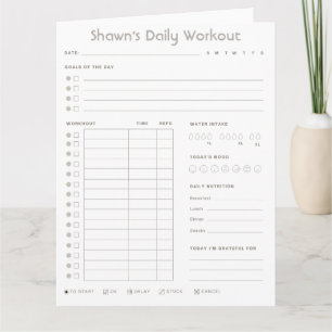 Hämta anpassade Daily Workout Plananner Kort