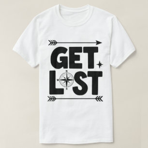 Hämta Äventyr-typografi för kompass-Borttappad T Shirt