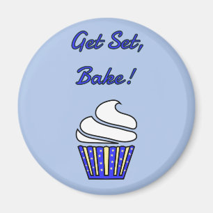 Hämta bakblått kaka magnet