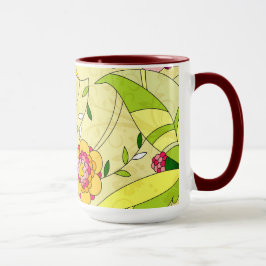 Hämta Blommigt för Retro-Abstrakt Mugg