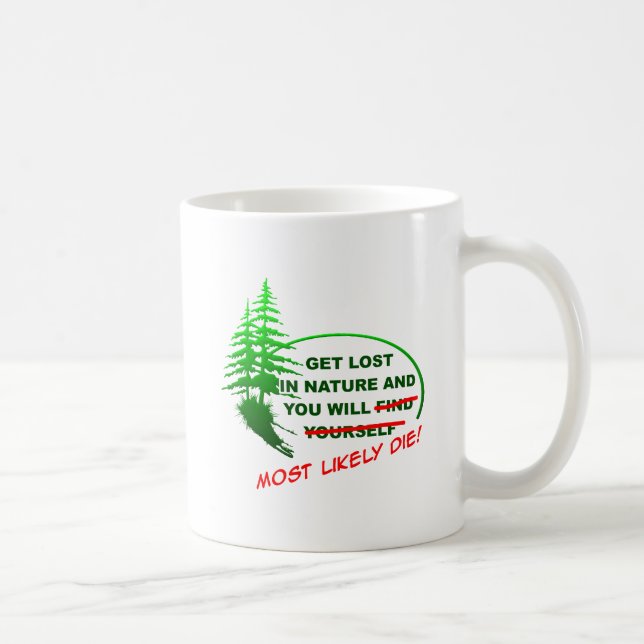 Hämta Borttappad i Forest Funny Mug Kaffemugg (Höger)