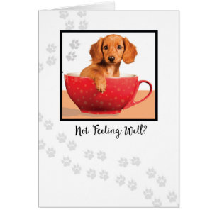 Hämta bra Cute Dachsund Hund i Kopp Hälsningskort