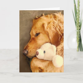 Hämta bra Cute Ledsen Golden Retriever Hund Pet Kort
