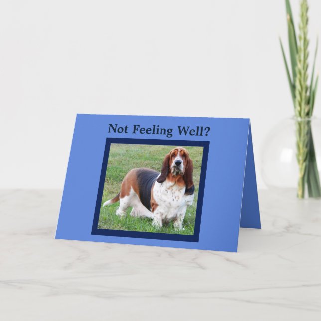 "Hämta bra" kort med basset Hound Nurse och Bones (Framsida)