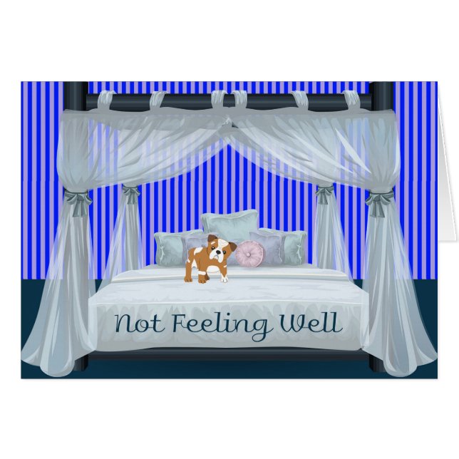 Hämta brunnskort för bulldog eller Fransk Bulldog Hälsningskort (Framsidan Horizontal)