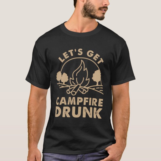 Hämta Campfire Drunk Manar Women Bonfire-citat T Shirt (Framsida)