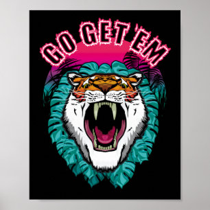 Hämta dem - Tiger Ansikte-grafikdesign Poster