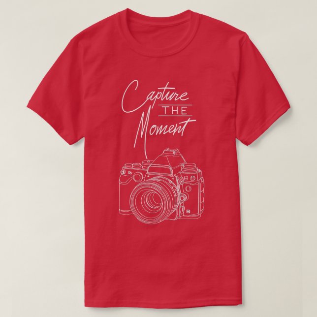 Hämta den aktuella kameramarkeringen för fotografi t shirt (Design framsida)