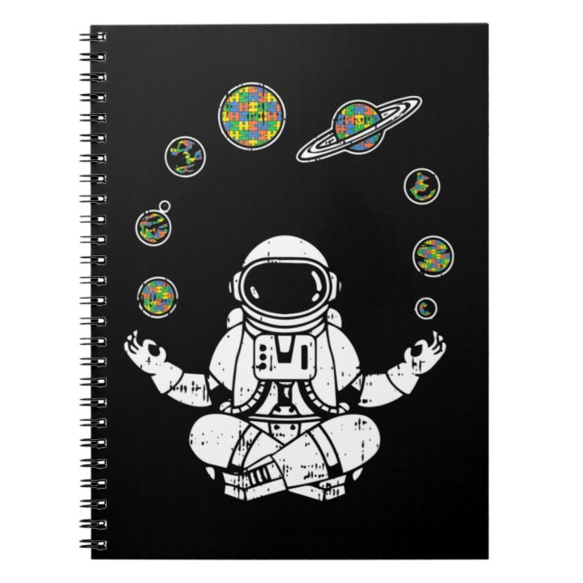 Hämta den här yoga astronaut T-Shirt som födelseda Anteckningsbok (Framsidan)