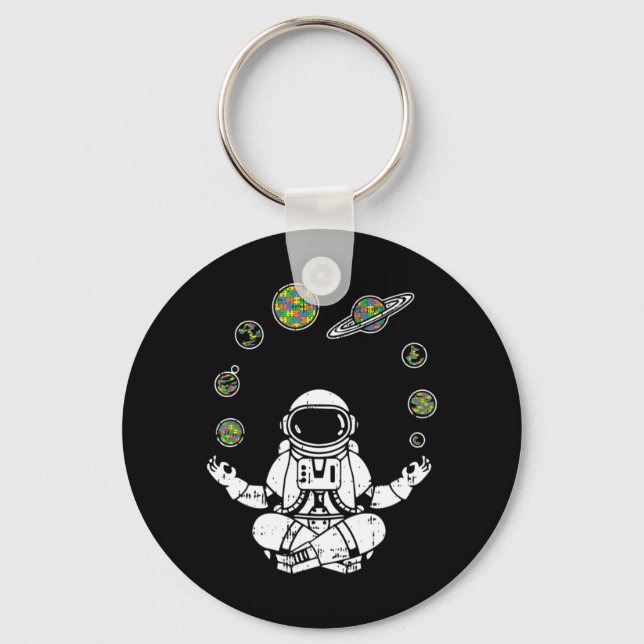 Hämta den här yoga astronaut T-Shirt som födelseda Nyckelring (Framsida)