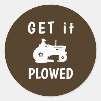 Hämta den plöjd runt klistermärke
