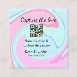 Hämta den rosa blå blandningen av QR-avsökningsmar Fyrkantigt Visitkort