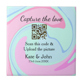 Hämta den rosa blå blandningen av QR-avsökningsmar Kakelplatta