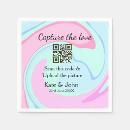 Hämta den rosa blå blandningen av QR-avsökningsmar Pappersservett