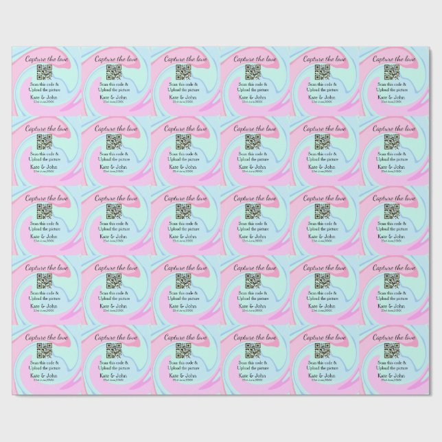Hämta den rosa blå blandningen av QR-avsökningsmar Presentpapper (Platt)