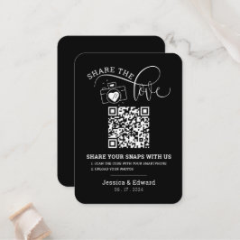 Hämta den svarta Chicen Bröllop i Kärlek Qr-koden Placeringskort