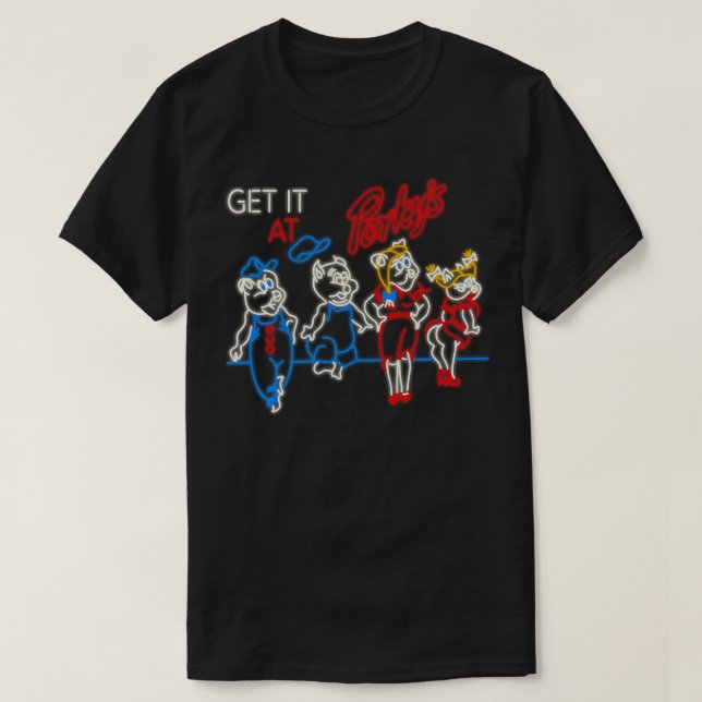 Hämta den vid Porkys Neon-signatur T Shirt (Design framsida)