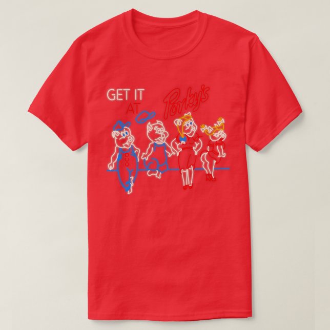 Hämta den vid Porkys Neon-signatur T Shirt (Design framsida)