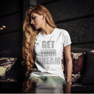 Hämta din drömmeritlista, Motivering Quote Finger- T Shirt