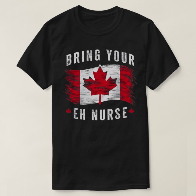 Hämta din EH-registrerade Nurse Canadian Flagga Ca T Shirt (Design framsida)