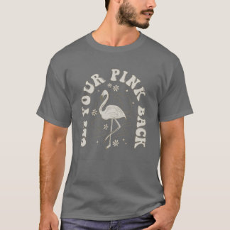 Hämta din Rosa Back Vintage Flamingo T Shirt