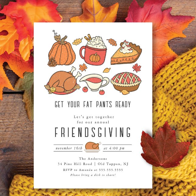 Hämta din Tjock Byxor Redo Friendsgiving Inbjudningar (Skapare uppladdad)
