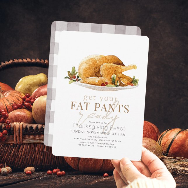 Hämta din Tjock Byxor Redo Turkiet Thanksgiving Inbjudningar (Skapare uppladdad)