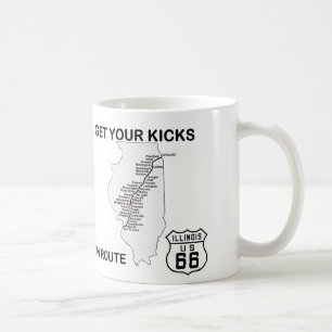 Hämta dina kicks på Illinois Route 66 Kaffemugg
