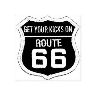 Hämta dina kicks på Route 66 Travel Rubber Frimärk Stämpel