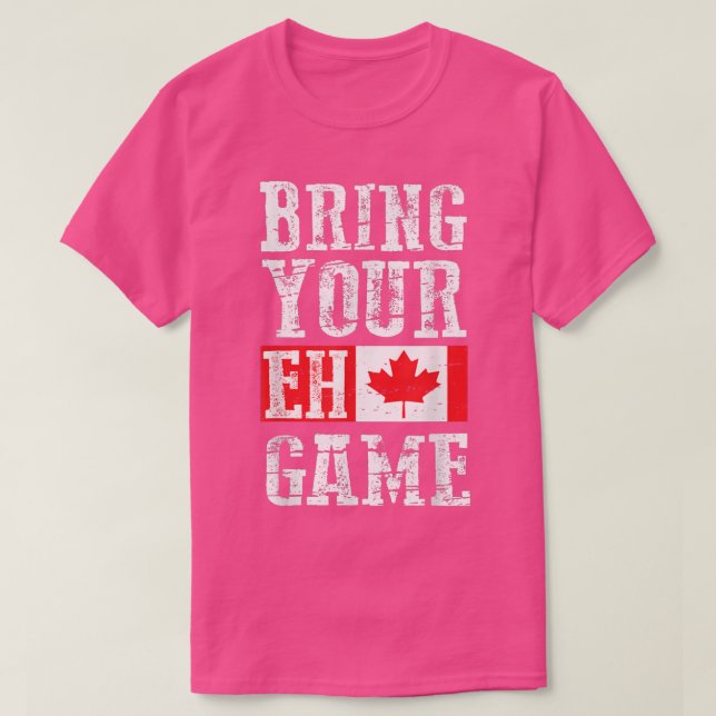 Hämta ditt Eh-spel, Kanadas Flagga-team T Shirt (Design framsida)