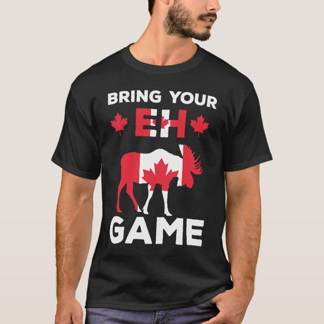 Hämta ditt spel Retro Funny Kanada T Shirt (Framsida)