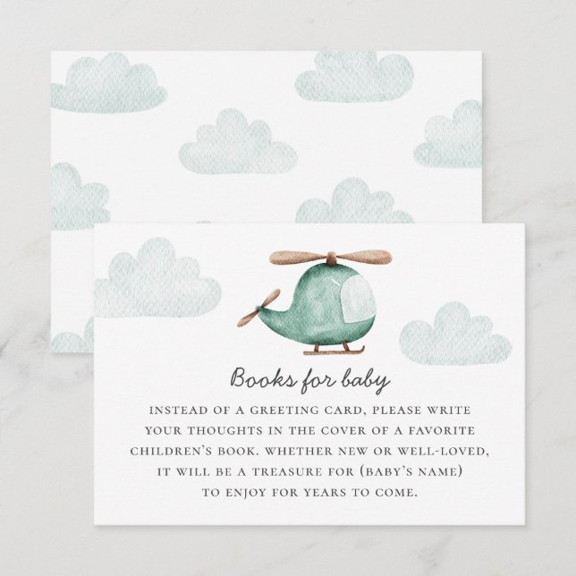 Hämta en Bok för babyvisningsbegäran | Helikopter Tilläggskort (Fram/baksida)