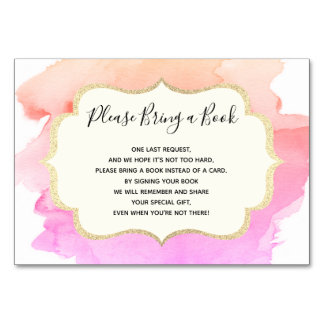 Hämta en Bok - Rosa, GIRL Baby Shower Bordsnummer