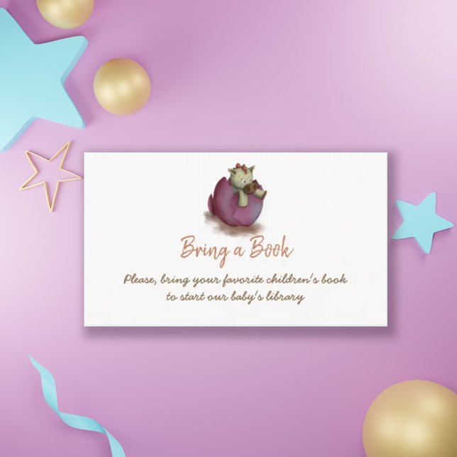 Hämta ett bok-kort till flicka. Cute baby draon Tilläggskort (Skapare uppladdad)