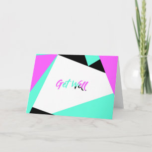 Hämta Färg-blockeringskort   Black Teal Rosa Kort