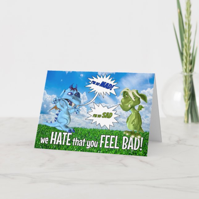 Hämta för barn och Ledsen-drakar Kort (Framsida)