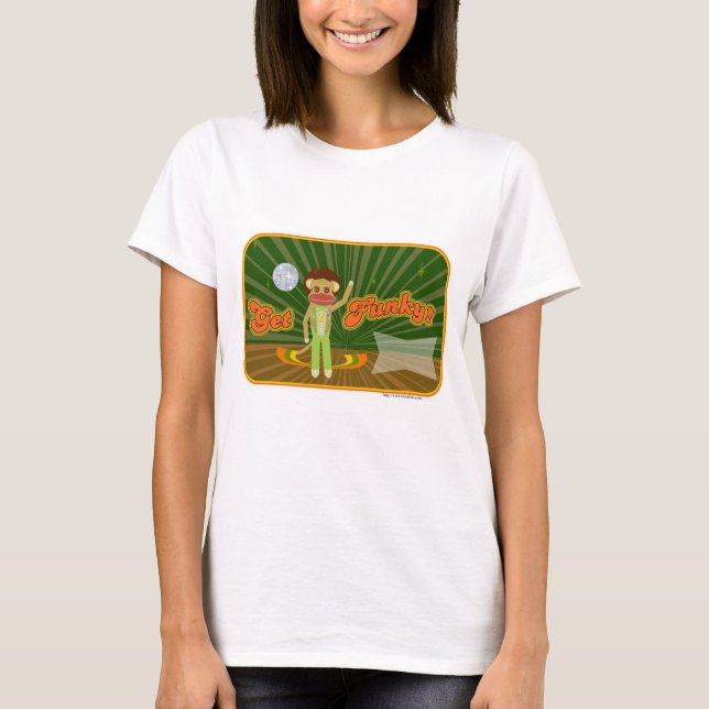 Hämta Funky-Disco-Anpassadet Sock monkey-tecken Tee (Framsida)