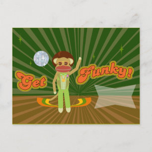 Hämta Funky Sock monkey Anpassningsbar Stil Vykort