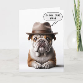 Hämta gammal Humor-bulldog från födelsedagen med F Kort