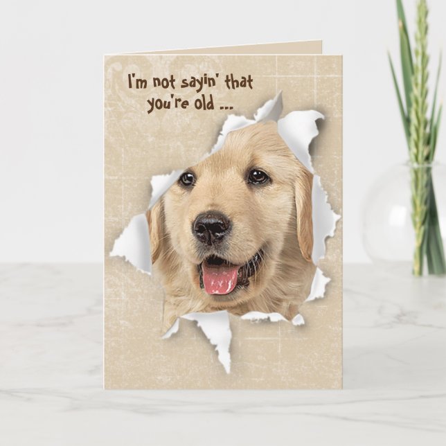 Hämta gammal Humor Golden Retriever Kort (Framsida)