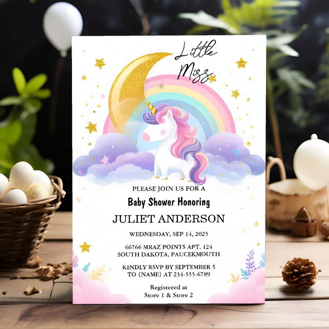 Hämta Glow Space-Royalet Pony Unicorn Flicka Showe Inbjudningar (Skapare uppladdad)