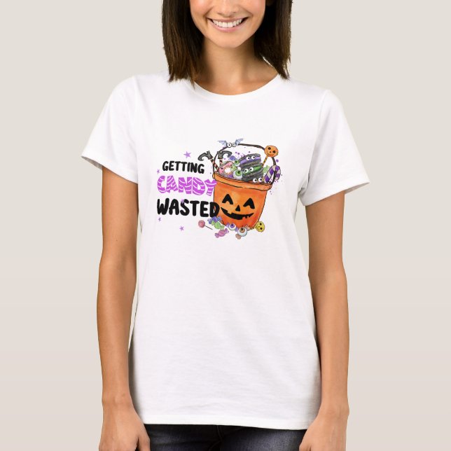 Hämta godis Slösat T Shirt (Framsida)