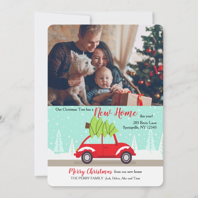 Hämta Helgdag Träd Home Photo Card Julkort (Framsida)