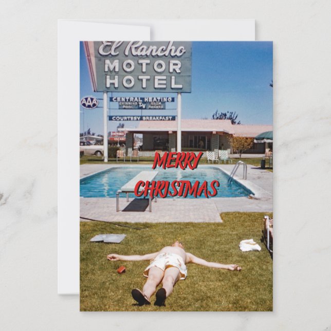 HÄMTA IN DEN!  1950'S SUNNY FUNNY RETRO PHOTOGRRAP JULKORT (Framsida)